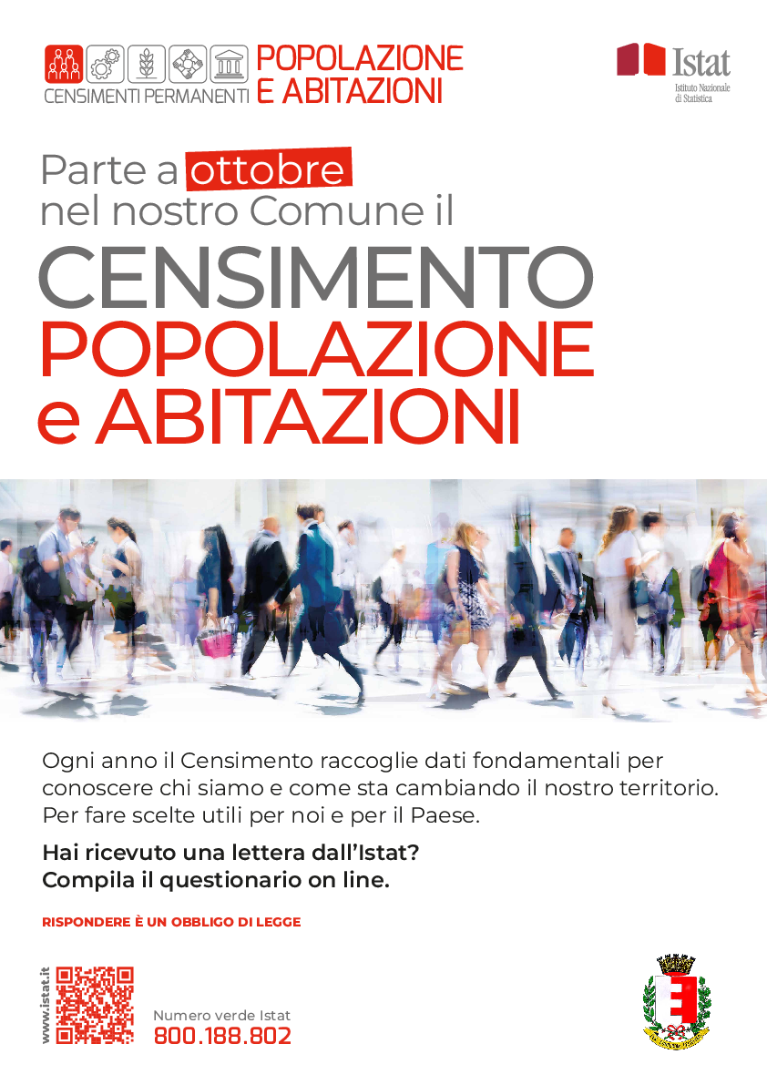 Anche nell’anno 2024 il Comune di Fano è stato individuato dall’Istat per effettuare il cosiddetto “Censimento Permanente della popolazione e delle abitazioni”, che interesserà un campione di famiglie nell’ultimo trimestre del 2024.